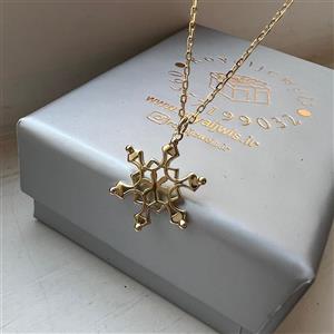 گردنبند نقره زنانه برف طلایی 