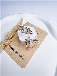 انگشتر ۲ستاره  نگین دار سایز l و xl