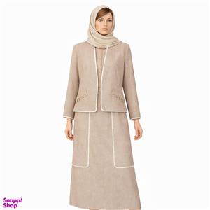 ست کت و دامن زنانه السانا مدل ضحا کد 219607 رنگ شکلاتی