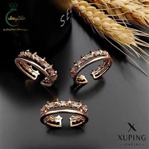 انگشتر فری‌سایز ژوپینگ طرح ستاره اسپایکی نگین‌دار