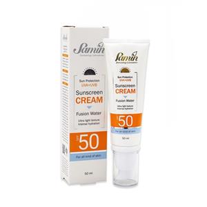 ضد‌ آفتاب فیوژن واتر انواع پوست SPF50 ثمین 50 میلی لیتر
