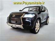 (طرح 02) ماکت اسباب بازی لکسوس (LEXUS LX570) بزرگ چراغدار-موزیکال 1/24 رنگ مشکی