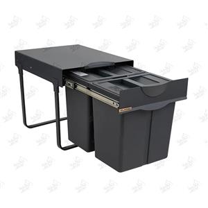 سطل زباله دو مخزنه 40 لیتری ریلی آرام بند پرو پلاتین کد 8633