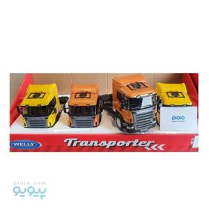  ماکت تریلی اسکانیا (SCANIA R470) بزرگ 1:32ساخت WELLY (رنگ زرد)