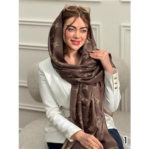 شال کشمیر بهاره شاین قهوه ای کد 3889