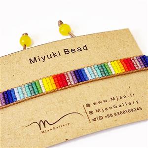 M0011 _ دستبند رنگی رنگی 5 رج ( منجوق میوکی )