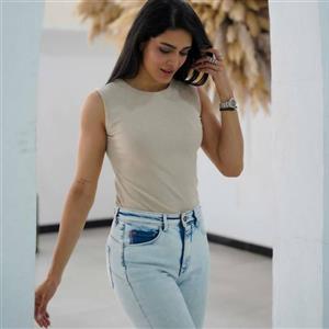 بادی زنانه آستین حلقه ای یقه گرد کبریتی