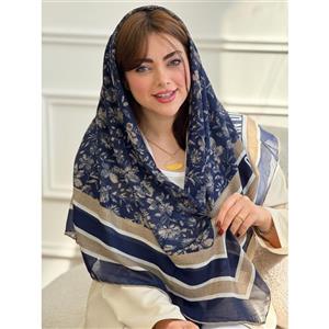 روسری نخی طرح گل دیور کد 4193