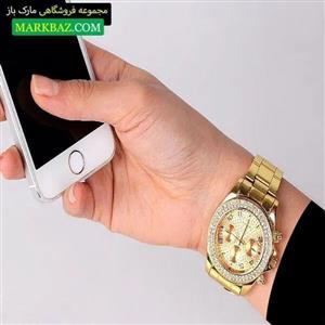 ساعت مچی رولکس زنانه یا مردانه نگین دار طلایی Rolex