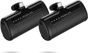 دو عدد پاور بانک کوچک کولاا 4500 میلی آمپر ساعت، شارژر قابل حمل فوق العاده جمع و جور USB C، بسته باتری کوچک سازگار با آیفون، سامسونگ، هواوی، شیائومی و غیره