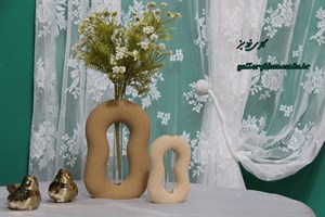 گلدان دفرمه دو قلو رنگ کرم نسکافه ای مناسب برای خونه های زیبا تون