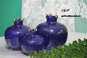 دکوری انار رنگ آبی در سه سایز بزرگ و متوسط و کوچک مناسب برای زیبایی خونه های جذاب شما