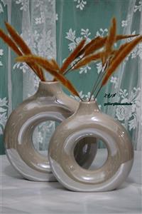 گلدان دوناتی لاستر ۲ عددی