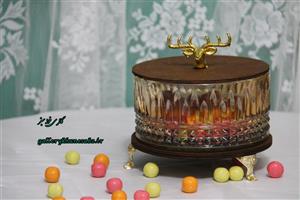شکلات خوری شیشه شامپاینی درب چوبی 
