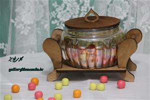 شکلات خوری شیشه شامپاینی و استند چوبی 