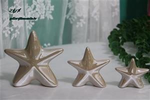 ستاره لاستر سرامیک آبکاری شده دکوراتیو در سه سایز بزرگ و متوسط و کوچک