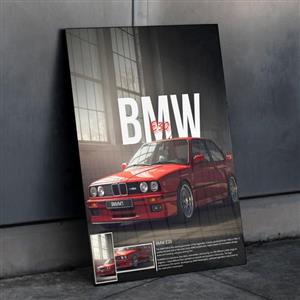 متال پوستر بی ام و BMW E30 با کد C-07