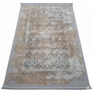 فرش مدرن شفق تبریز طوسی و نسکافه ای کد 9228
