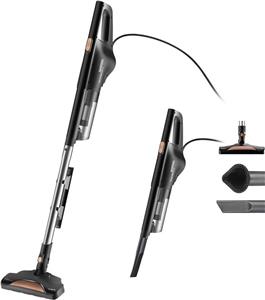 جاروبرقی دستی 2 در 1 دیرما مدل DX600 با مخزن گرد و غبار بزرگ 800 میلی لیتری، قدرت مکش 15 کیلو پاسکال، فیلتر استیل ضد زنگ روزنه ای، فیلتراسیون 4 لایه HEPA، جاروبرقی ایستاده چند منظوره 600 وات - مشکی