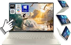لپ تاپ 2 در 1 لنوو یوگا 7، صفحه نمایش لمسی 16 اینچ 2K، پردازنده AMD Ryzen AI 5 340 تا 4.8 گیگاهرتز، AMD Radeon 840M، رم 16 گیگابایت LPDDR5X، حافظه SSD 1 ترابایت، WiFi 7، کیبورد با نور پس زمینه، حسگر اثر انگشت، ویندوز 11 پرو به همراه لوازم جانبی BWE