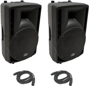 پکیج شامل 2 عدد اسپیکر 10 اینچی 400 واتی اکتیو سری Pro DJ هارمونی آدیو مدل HA-C10A به همراه کابل XLR