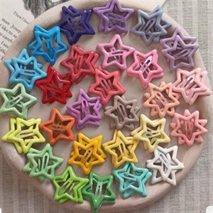 تق تقی ستاره ای گیره مو رنگی طرح ستاره گیره مو دخترانه رنگی 2عددی