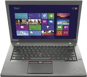 لپ تاپ تجاری لنوو ThinkPad T450 (بازسازی شده)، پردازنده Intel Core i5 نسل پنجم، 8 گیگابایت رم DDR3L، هارد 256 گیگابایتی SSD، صفحه نمایش 14.1 اینچی