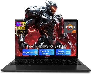 لپ تاپ گیمینگ 15.6 اینچی NIMO با صفحه نمایش IPS FHD، پردازنده Ryzen 7 8745HS، رم 32 گیگابایتی DDR5، حافظه SSD 1 ترابایتی (8 هسته/16 رشته، تا 4.9 گیگاهرتز)، گرافیک Radeon 780M، پورت Type-C 100W، کیبورد با نور پس زمینه، حسگر اثر انگشت، کامپیوتر تجاری USB-C 4.0