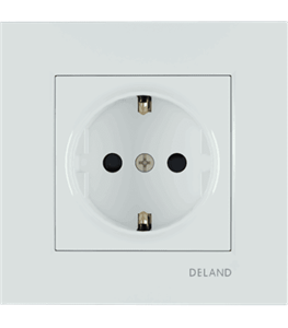 قیمت پریز برق ارت دار دلند مدل آسا | پریز توکار 16 آمپر Deland Asa