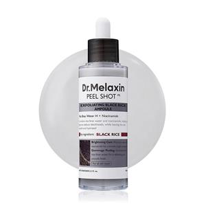 آمپول پیل شات برنج سیاه دکتر ملاکسین روشن کننده، لایه بردار و کنترل منافذ پوست Dr.Melaxin Peel Shot Exfoliant Black Rice Peeling Ampoule