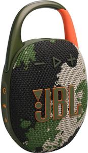 اسپیکر بی سیم قابل حمل و ضد آب JBL Clip 5، صدای JBL Pro، پخش تا 12 ساعت، درایور 1.75 اینچی با رادیاتور پسیو، گیره/دسته کارابین پهن، JBL Auracast، دارای استاندارد IP67، طرح ارتشی