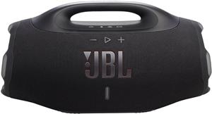 اسپیکر بلوتوثی قابل حمل جی بی ال Boombox 4، توان ووفر 2x 65W RMS، پاسخ فرکانسی 37Hz - 20kHz، دو تنظیمات تقویت بیس، تا 28 ساعت پخش، ضد آب و گرد و غبار IP68، مشکی | BMBX-4