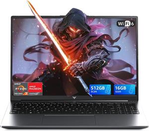 لپ تاپ گیمینگ 2026 با پردازنده AMD Ryzen 7 7735HS (8 هسته/16 رشته، تا 4.75 گیگاهرتز)، 16 گیگابایت DDR5، 512 گیگابایت NVMe SSD، تا 4 ترابایت، صفحه نمایش 16 اینچی FHD، WiFi 6، کیبورد با نور پس زمینه، Type-C، دو فن