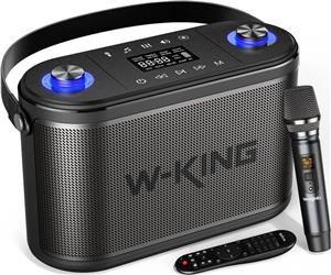 اسپیکر بلوتوثی W-KING با توان خروجی 120 وات RMS (240 وات پیک) با بیس قوی، 2.1 کانال 3-Way/بیس و تریبل قابل تنظیم/پورت گیتار/میکروفون UHF/همراهی/ضبط/پخش زنده/مانیتور HP، اسپیکر بی سیم بزرگ قابل حمل مناسب فضای باز