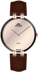 ساعت آنالوگ مردانه Arrow (5801) - لوکس و کلاسیک با بند چرمی اصل | با تنوع رنگی اندازه قاب - 38 میلی متر رزگلد روشن-قهوه ای