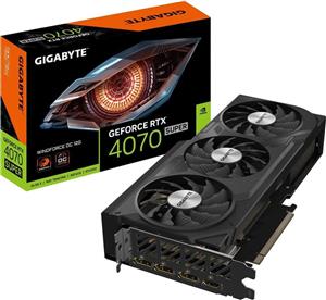 کارت گرافیک گیگابایت GeForce RTX 4070 SUPER WINDFORCE OC - هسته 2505 مگاهرتز، حافظه 12 گیگابایت GDDR6X 21000 مگاهرتز 192 بیتی، PCI-E 4.0، 3x DP 1.4، 1x HDMI 2.1a، NVIDIA DLSS 3.5، GV-N407SWF3OC-12GD