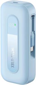 پاوربانک 10000 میلی آمپر ساعتی ET-010 با شارژ سریع 30 واتی و کابل USB-C جمع شونده 70 سانتی متری داخلی، شارژر قابل حمل برای دستگاه های USB-C آیفون و سامسونگ - بسته باتری مسافرتی باریک با نمایشگر LED (آبی)
