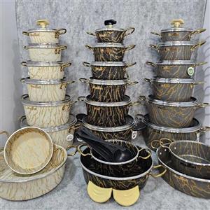 سرویس قابلمه گرانیتی ماموت 22 پارچه طرح سنگ