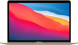 لپ تاپ Apple MacBook Air 2020: تراشه Apple M1، نمایشگر رتینا 13 اینچی، 8 گیگابایت رم، 512 گیگابایت حافظه SSD، صفحه کلید با نور پس زمینه، دوربین FaceTime HD، Touch ID. سازگار با iPhone/iPad; طلایی; انگلیسی (بازسازی شده)