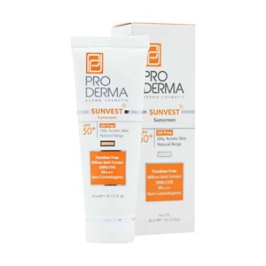 ضدآفتاب بی رنگ پرودرما Proderma مدل SPF50 پوست چرب و جوشدار
