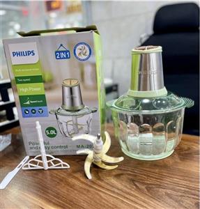 خردکن 5 لیتری فیلیپس- 6 تیغه تیتانیوم طلایی همراه با همزن و کاردک- قدرت 6000W وات- مدل MA2024