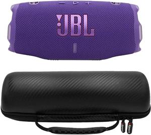 باندل اسپیکر قابل حمل ضد آب JBL Charge 6 به همراه کیف فیبر کربنی gSport (بنفش)