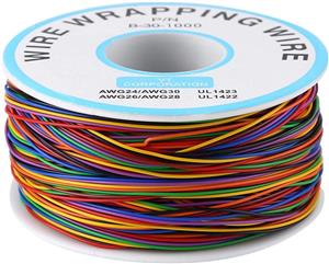 سیم مسی قلع اندود جامد، 30AWG 250M 8 هسته ای عایق رنگی الکترونیکی سیم مسی قلع اندود برای DIY