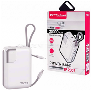 پاوربانک تسکو مدل TSCO TP 2007 20000mAh 22.5W سفید