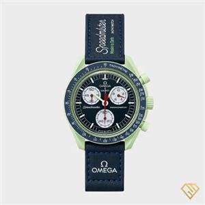 ساعت مچی امگا سواچ (Omega Swatch) مدل MoonSwatch سرمه ای سبز – کیفیت مستر 3 موتوره