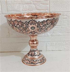 میوه خوری بزرگ مسی نقره کوب قطر 28 ارسال رایگان 