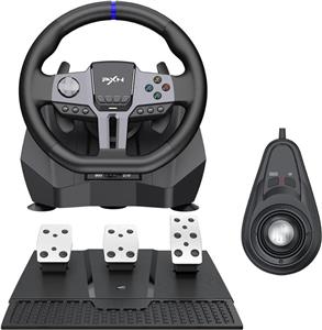 فرمان مسابقه بازی PXN V9 Gen2 با پدال‌های مغناطیسی و شیفتر 270/900 درجه، بدون نیاز به درایور با لرزش دوگانه، فرمان رانندگی ماشین شبیه‌ساز برای PC، PS4، PS3، Xbox One، Xbox Series X/S، سوییچ