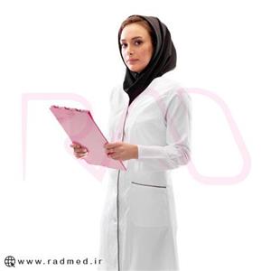روپوش پزشکی خضرا مدل صبا (نوار سورمه ای) کد 32600