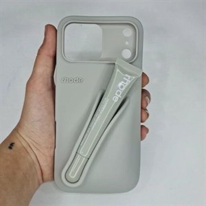 گارد گوشی Iphone 17 pro max طرح روود همراه با لیپ گلاس ست قاب و کاور آیفون 17 پرومکس رنگ خاکستری