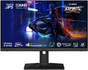 مانیتور گیمینگ ام اس آی Optix MAG281URF 4K IPS - سایز 27.9 اینچ، نسبت تصویر 16:9 UHD (3840 x 2160)، Rapid-IPS، زمان پاسخگویی 1 میلی‌ثانیه، نرخ بروزرسانی 144 هرتز، HDR، سازگار با G-Sync، DisplayPort، HDMI، Anti-Flicker، نور آبی کمتر، Night Vision، مشکی